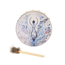 Handmade Siberian Shaman Drum with Tree of Life Art 25cm
