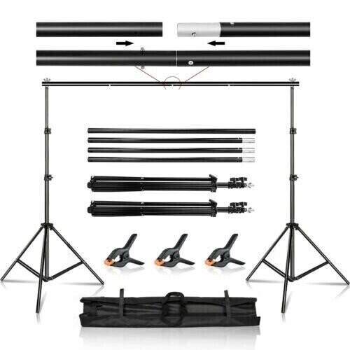 10Ft Adjustable Photography Background Stand Backdrop Crossbar Kit