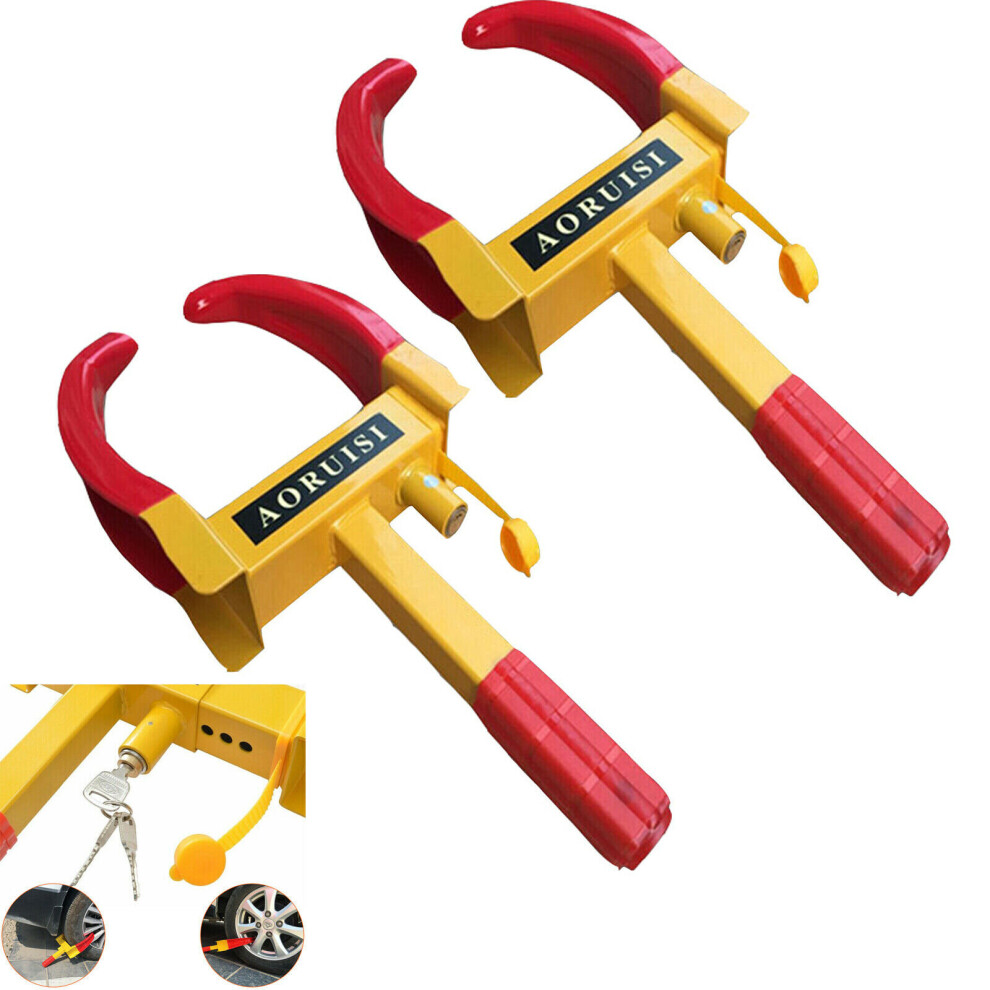 2X Heavy Duty Car Wheel Lock Clamp Security Anti Theft Car Locking 368982709145