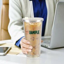 Tumbler Cup With Straw Double Walled Cold Cup Drink Tea Mug 500ml