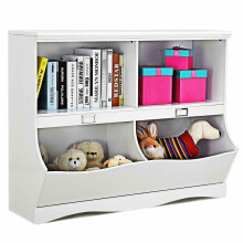 Madera Blanca NiÃos Almacenamiento Cubby NiÃos Libros Juguetes Organizador Contenedores
