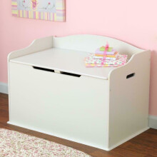 NEW WHITE WOODEN TOY BOX STORAGE CHILDREN KIDS CHEST BENCH STRONG