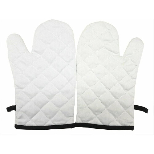1 Pair Oven Gloves Kitchen Cooking Thick Heat Resistant Mitt (white)