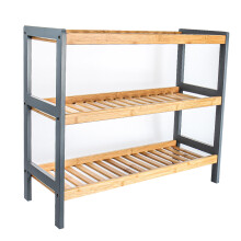 3 Tier natürlichen Bambus Holz Schuhregal Bank Organizer Lagerung Regal