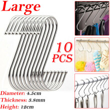 10x S Haken hängend Edelstahl Küche Fleisch Kleiderbügel Rack
