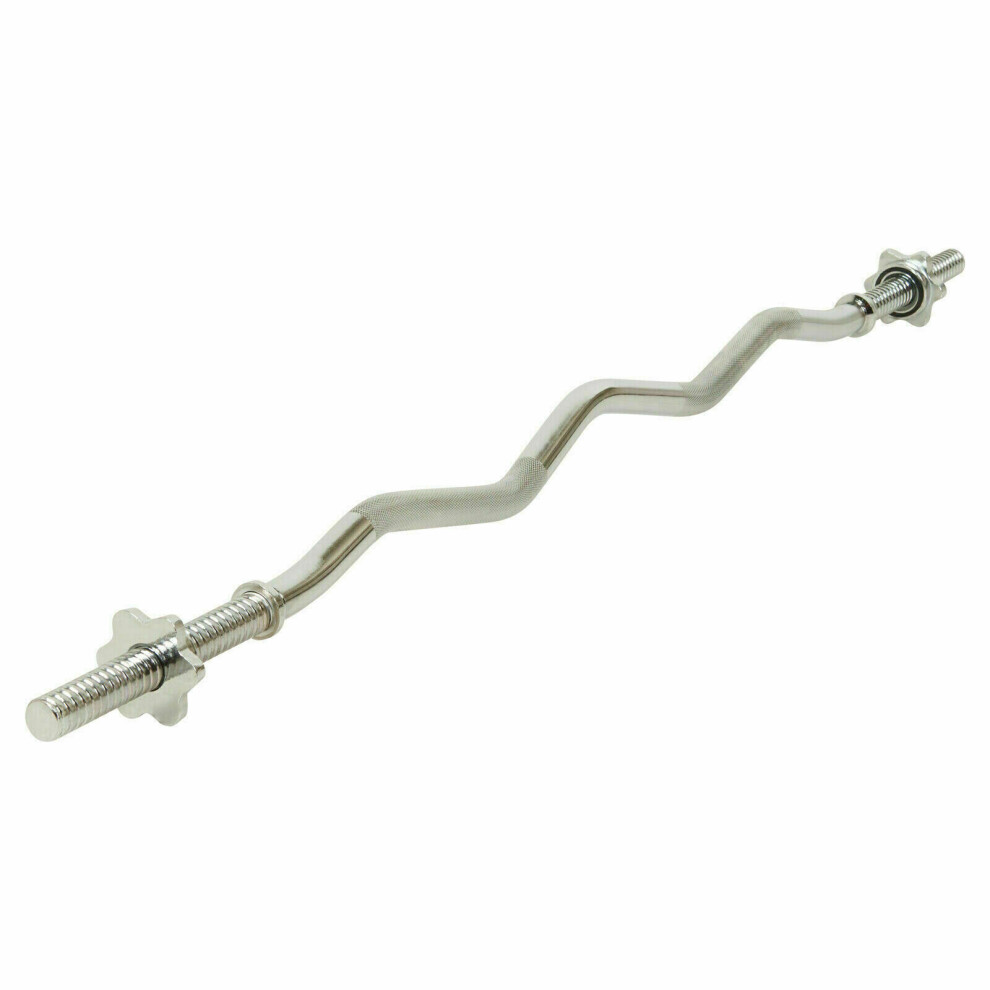 New Ezi-Tech 4Ft Ez Curl Spinlock Barbell Weightlifting Bar 47" 4 Foot Gym
