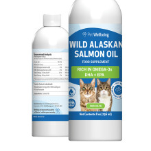 Pet Wellbeing Wild Alaskan Salmon Oil for Cats - Daily Omega-3 Fish Oil for Healthy Skin, Coat, Mobility, Joints, Brain and Heart Health - EPA, DHA -