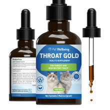 Pet Wellbeing Throat Gold for Cats - Vet-Formulated - Soothes Throat Discomfort and Occasional Cough, Supports Upper Respiratory Tract - Natural