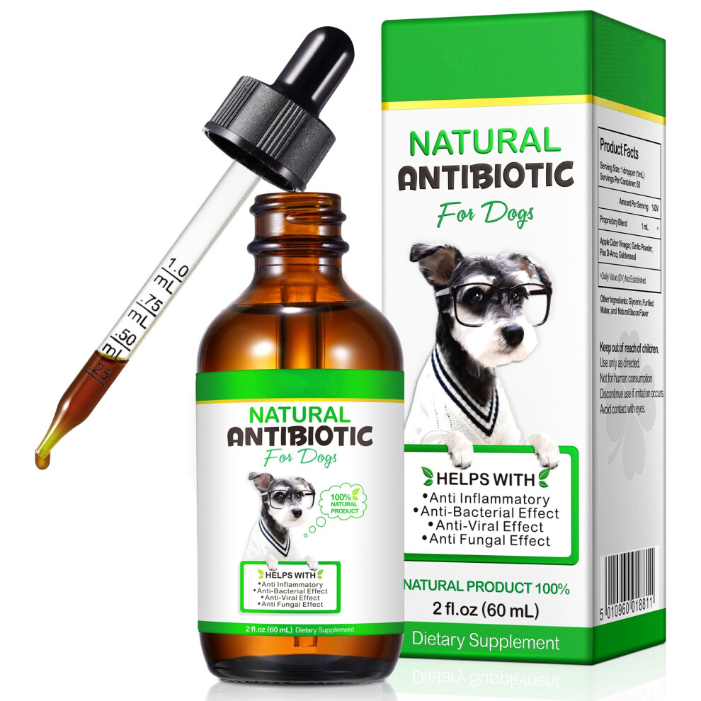 Valavie Antibiotics For Dogs Dog Antibiotics Yeast Infection Treatment For Dogs Dog Probiotics Dog Allergy & Itch Relief Treatment, Yeast Infection, Ear Brown