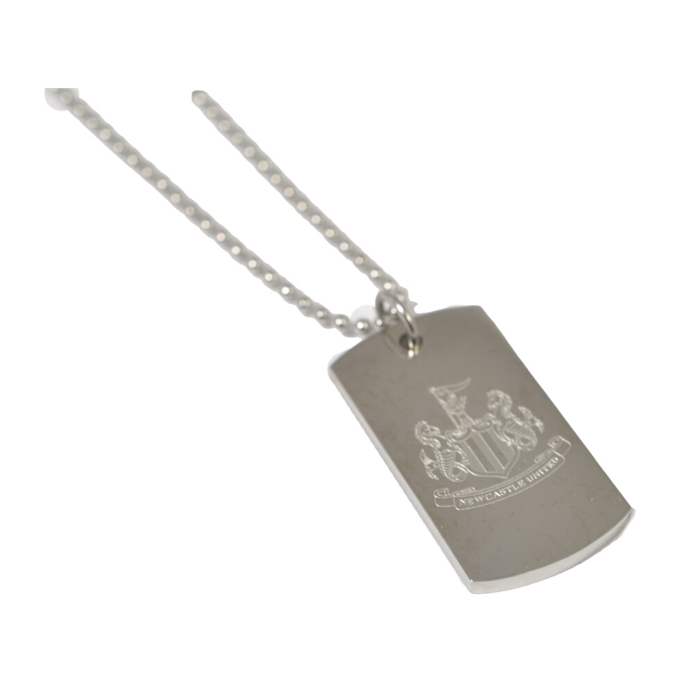 Newcastle United Stainless Steel Engraved Crest Dog Tag and Chain