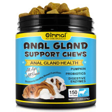 Anal Gland Soft Chews for Dogs, 150PCs Dog Anal Gland Treats with Pumpkin, Digestive Enzyme & Probiotics Support Healthy Bowel Function - Fibre
