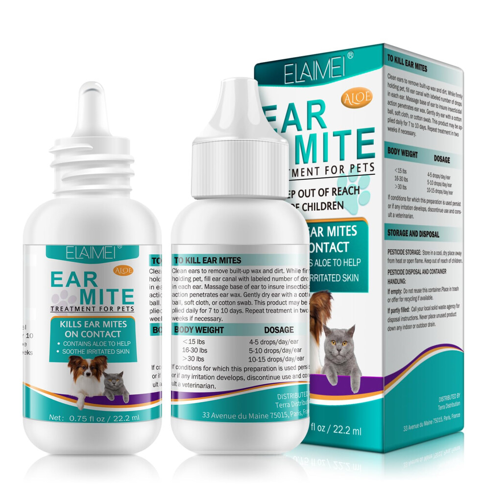 JSBNQRMZ Ear Care For Dogs,Ear Mite Treatment For dog,Provides Relief For Yeast Infection,Alleviation Suffering From Ear Mites&Built-Up Wax And