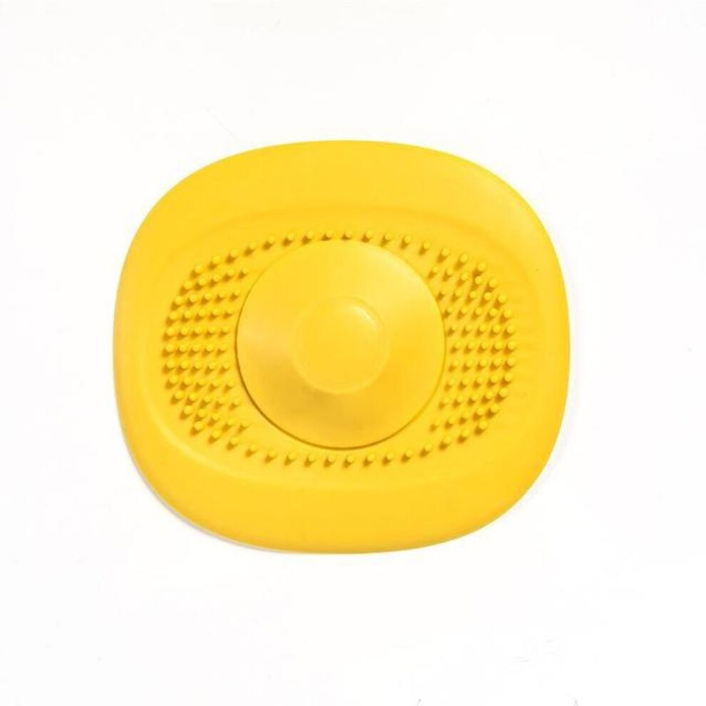 (yellow) Bathroom Washbasin Drain Hair Catcher Irregular Pattern Bath Stopper Plug Sink Strainer Filter Kitchen Accessory