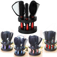 (Pink) 5pcs Salon Hair Brush Hair Styling Comb Set For Women And Men Makeup Tool Set