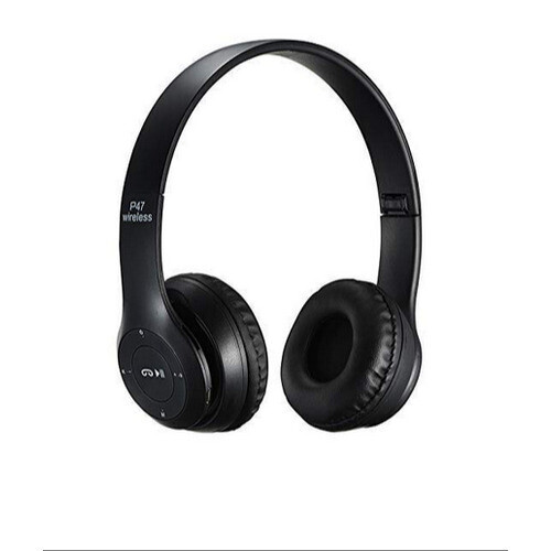 (Black) Wireless Bluetooth P47 Headphone Headset Kids Gift