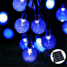 (Blue, 7M/50LED 2Modes) 23Ft 50 LEDs Solar Garden Lights Outdoor Waterproof, Solar Powered String Lights for Home, Patio, Yard, Festoon, Indoor