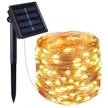 (warm white, 20M 200LED 8Mode) Solar Power String Fairy Lights 5 / 10 / 20 / 30 meters 2 / 8 Twinkle Modes Waterproof Outdoor Garland Garden Decoratio