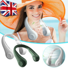 (White) Portable Bladeless Cooling Fan Neck Fan Handsfree