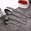 (Black) 32pcs Cutlery Sets Fork for Dining 1