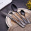 (Black) 16 pcs Stainless Steel Cutlery Sets 1