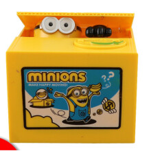 (Minions) Kids Cartoon with music Bank Money Coin Saving Box Gift Stealing Eating Coin Storage