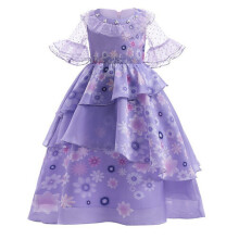 (2-3 Years) AmzBarley Disney Encanto Isabela Kids Deluxe Dress Puffy Yarn Princess Dress Girls Role Play Costume