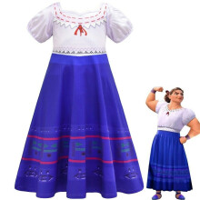 (Luisa Dress, 120 / 7-8Y) Encanto Girls Princess Mirabel Fancy Cosplay Dress