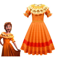 (10-12 Years) Kids Girls Encanto Pepa Birthday Party Dress Cosplay Costume Princess Halloween Fancy Dresses