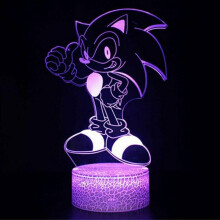 (Cartoon Character #1) 3D LED Lamp Night Light Acrylic Sonic Hedgehog Touch Table Desk Birthday Gifts