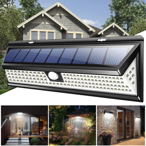 Outdoor Floodlights Lamp 118 LED Solar Power Sensor Wall Light