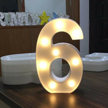 (6) Large Number LED Lights Light Up Plastic Age Sign Birthday Wedding Party Decor