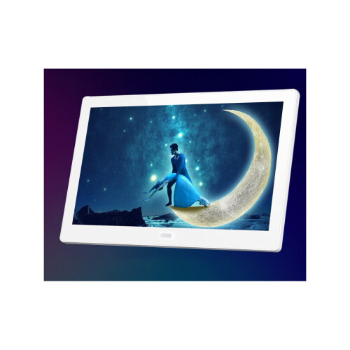 10'' Smart HD Digital Photo Frames Electronic Clock Picture Video Gift White