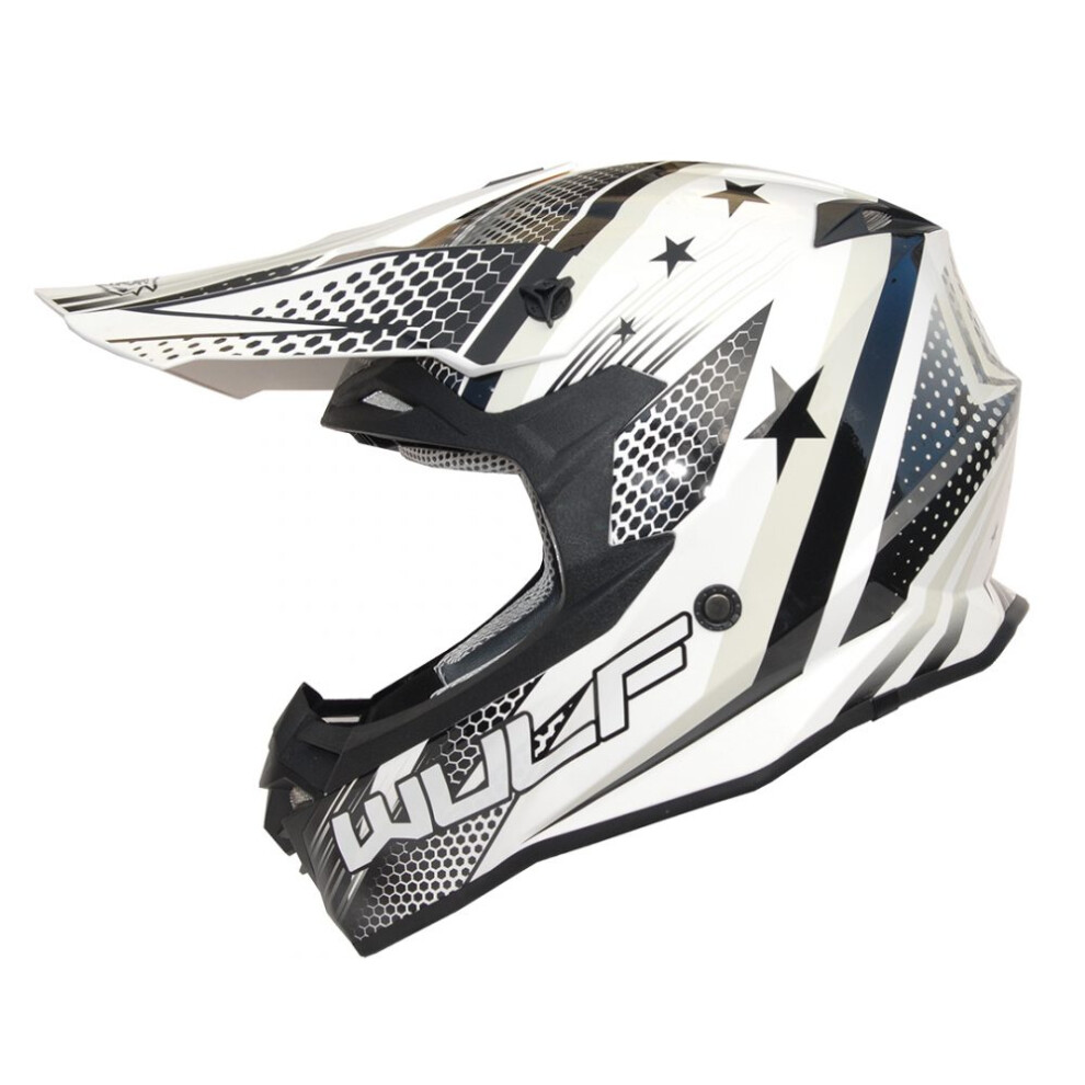 (White, XL) Wulfsport Iconic Adult Helmet Motocross Racing Off Road MX Helmet ATV Quad Bike-image-OPC-PFXKVB8-NEW