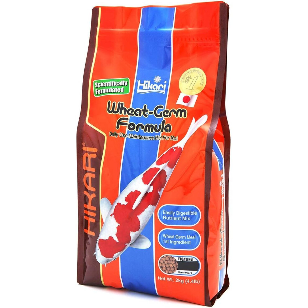 (2Kg, Small) HIKARI WHEATGERM PELLETS MINI MEDIUM LARGE FOOD 2KG 5KG POND KOI GOLDFISH