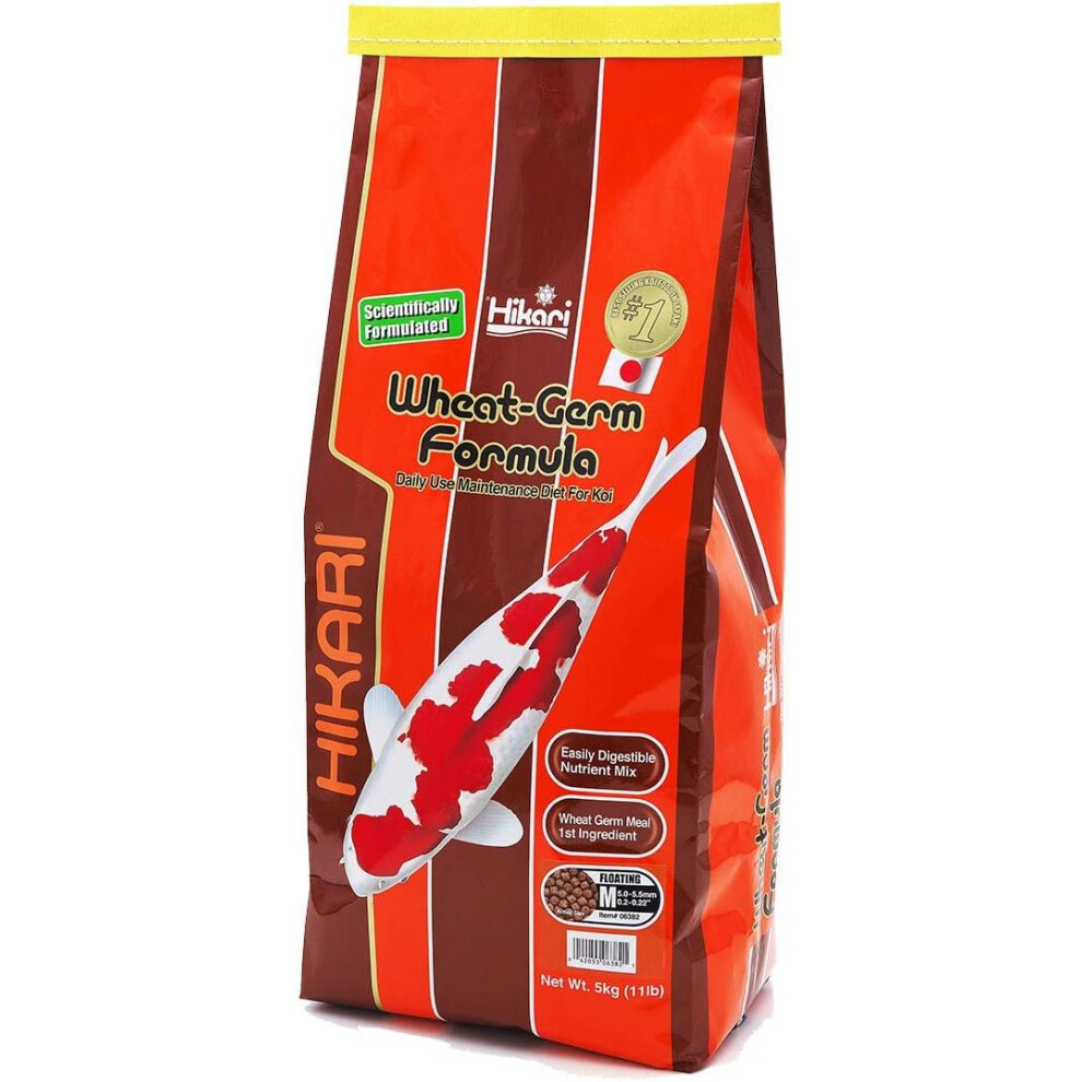 (5Kg, Medium) HIKARI WHEATGERM PELLETS MINI MEDIUM LARGE FOOD 2KG 5KG POND KOI GOLDFISH