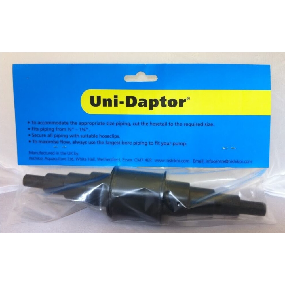 NISHIKOI UNI-DAPTOR UNIVERSAL STRAIGHT ADAPTOR CONNECTOR FISH POND HOSE PIPE