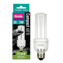 (Arcadia Mini Triple U D3 7% Screw In Compact - 13 Watt) ARCADIA COMPACT D3 REPTILE BIRD LIGHT E27 BULB VIVARIUM CAGE LAMP LIGHTING TUBE