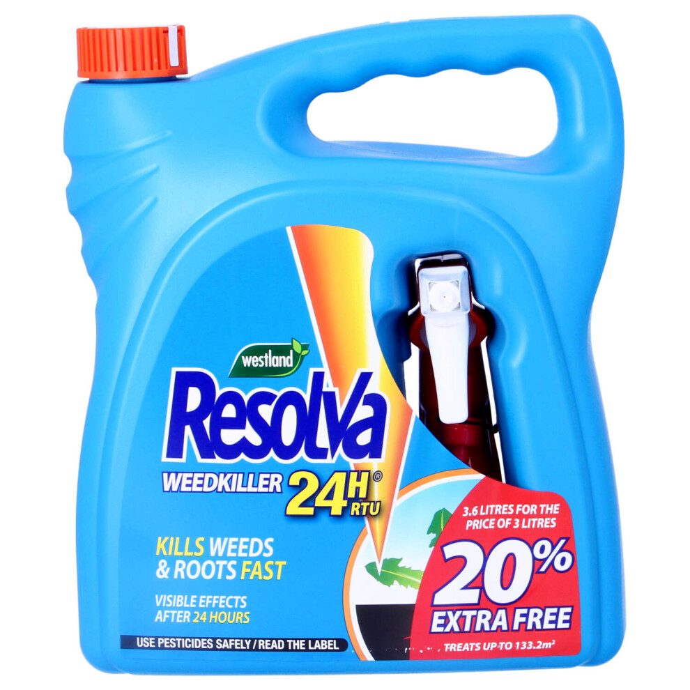 Resolva 24H 3L Weedkiller +20% Extra Free Weed Killer Garden Driveway 24 Hour