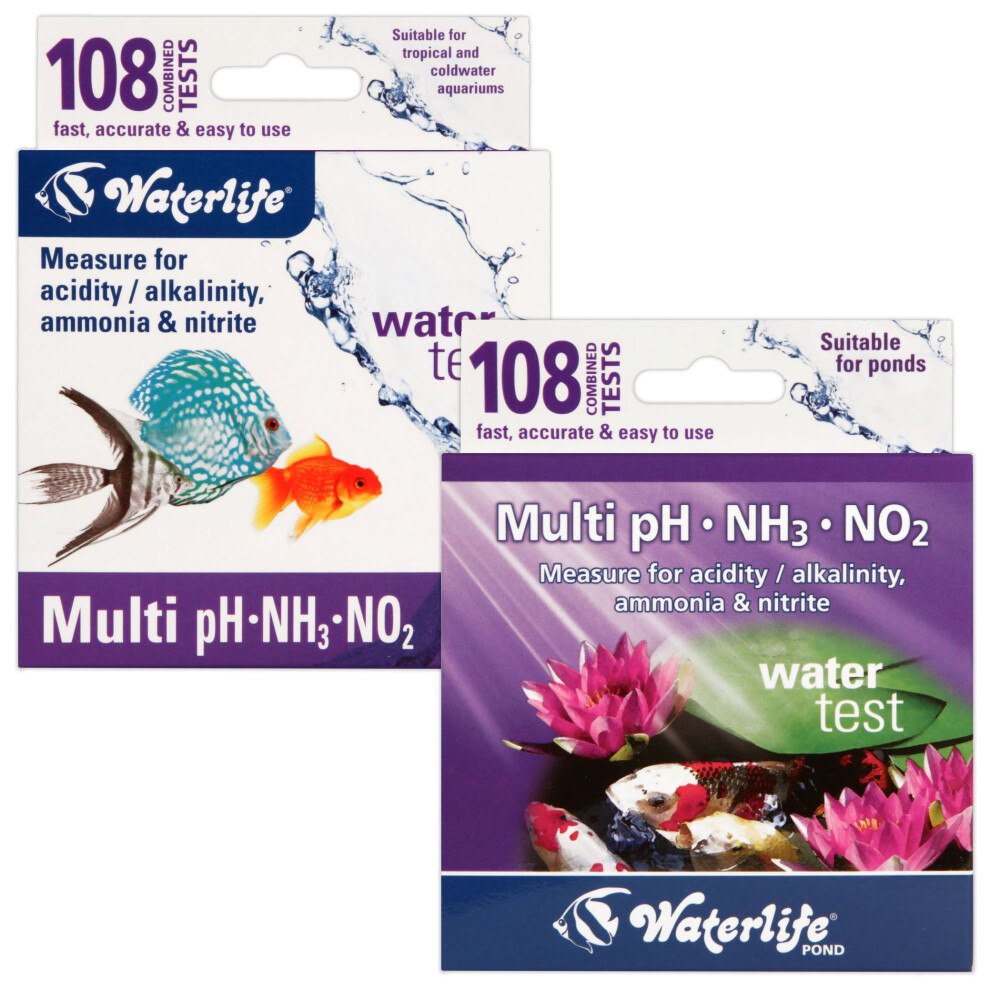 (Waterlife Pond Multi Test Kit) Waterlife Multi Test Kits Aquarium/Pond pH Nitrate Ammonia Levels Fish Tank Koi