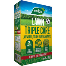 Westland Triple Care Lawn Food Herbicide Free Tough on Weed & Moss 160m2 Box