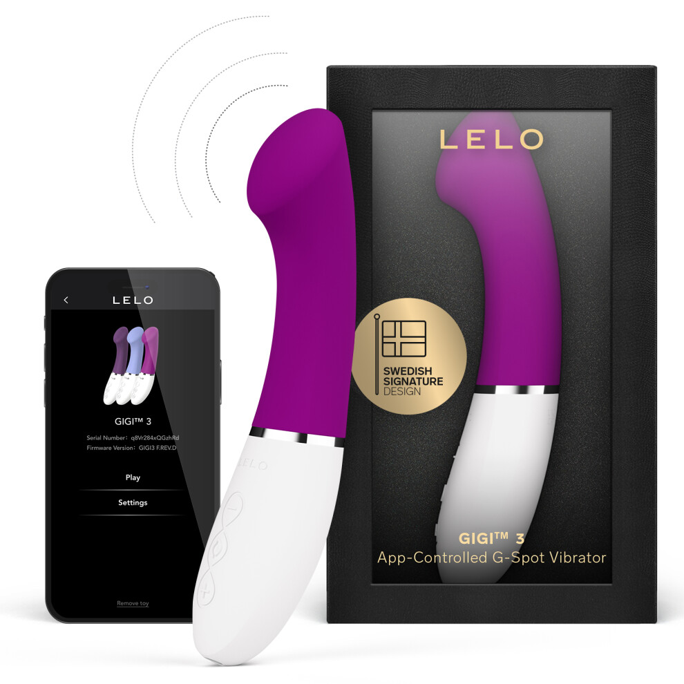 (Deep Rose) LELO GIGI 3 App-Controlled G-Spot Vibrator for Women with 8 Pleasure Settings, Female Vibrator, Sex Toy, Adult Toy, Plum