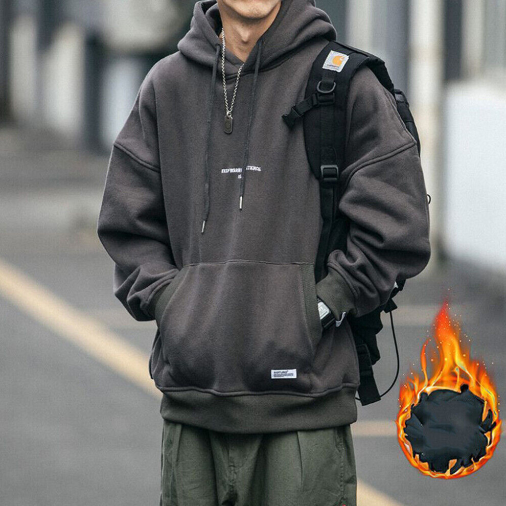 Sweat À Capuche Pour Hommes Pull-Over Club En Polaire Vêtements De Sport @-dark grey-L