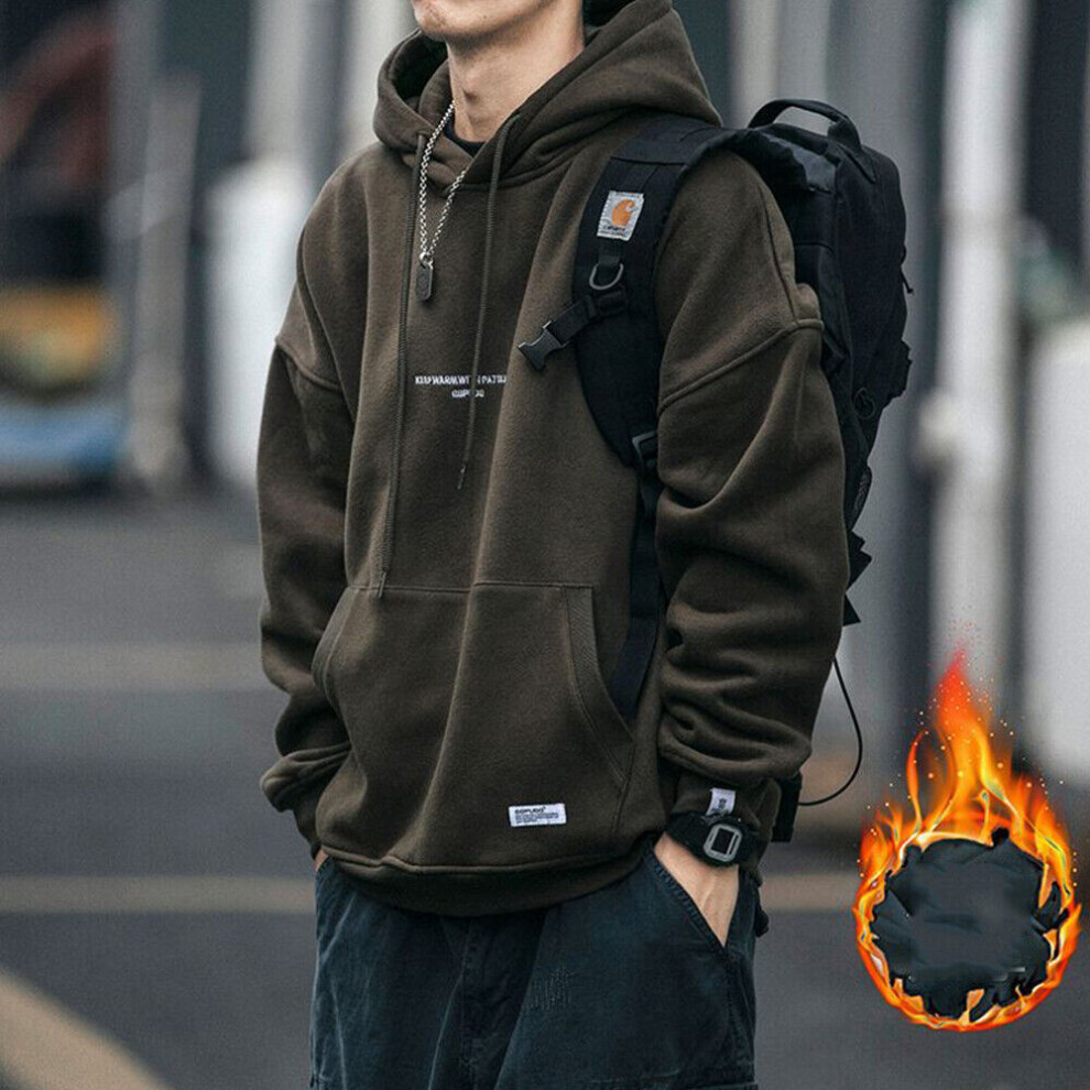 Sweat À Capuche Pour Hommes Pull-Over Club En Polaire Vêtements De Sport @-army green-XL