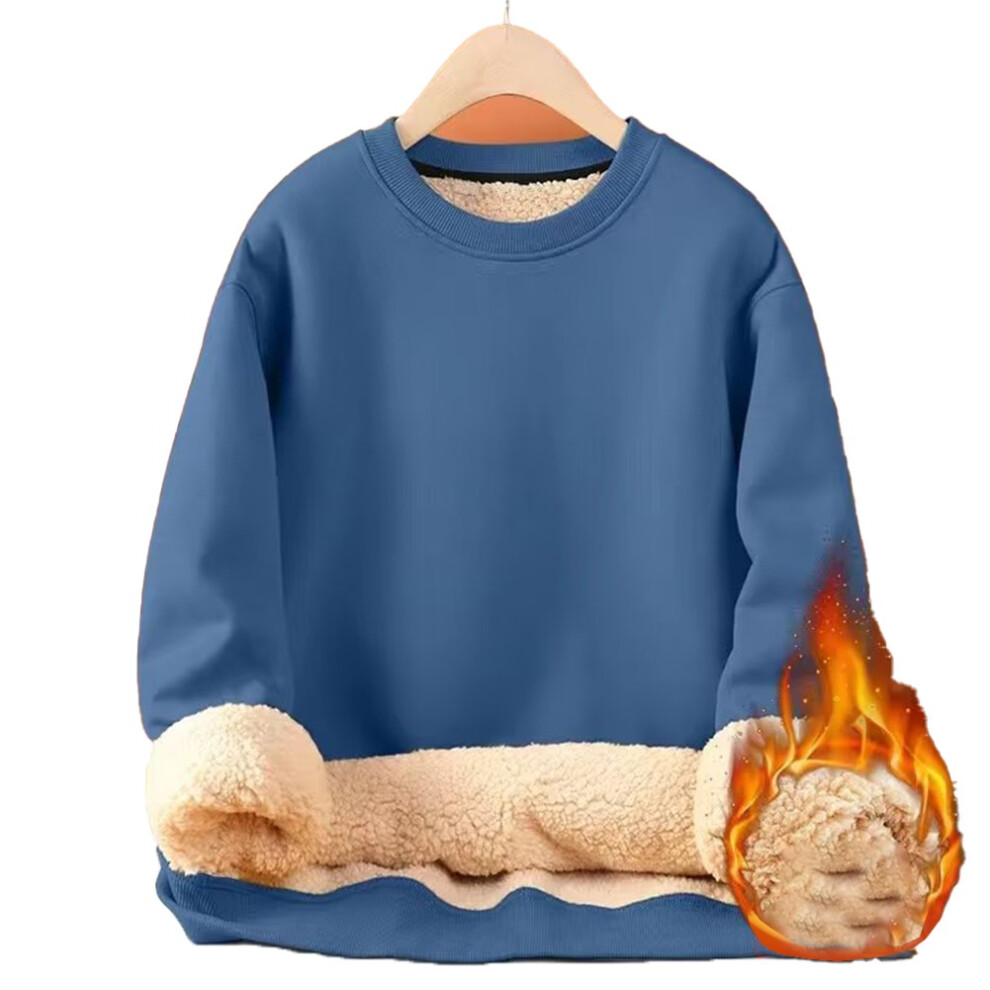 Pull polaire homme sweat col rond décontracté sweat à capuche pour automne hi-Bleu-XL