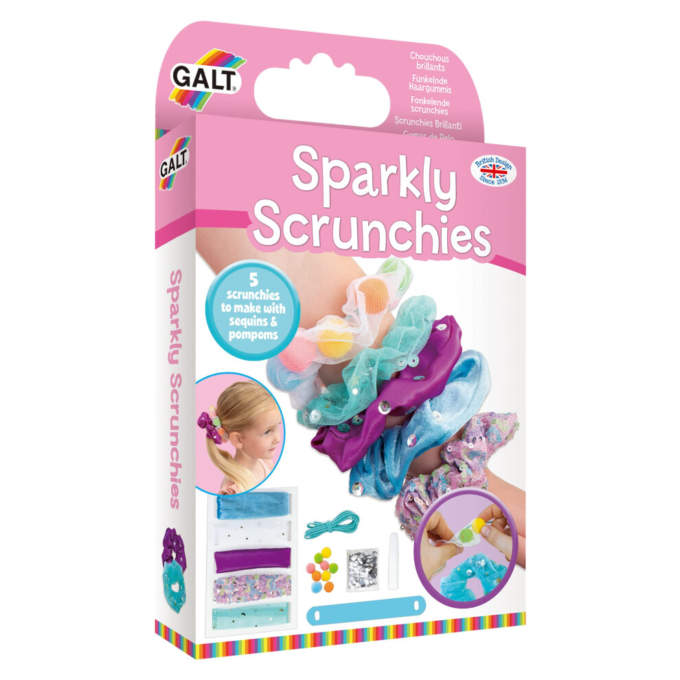 Galt Toys, Sparkly Scrunchies, Craft Kits For Kids, Ages 5 Years Plus, Silver,White