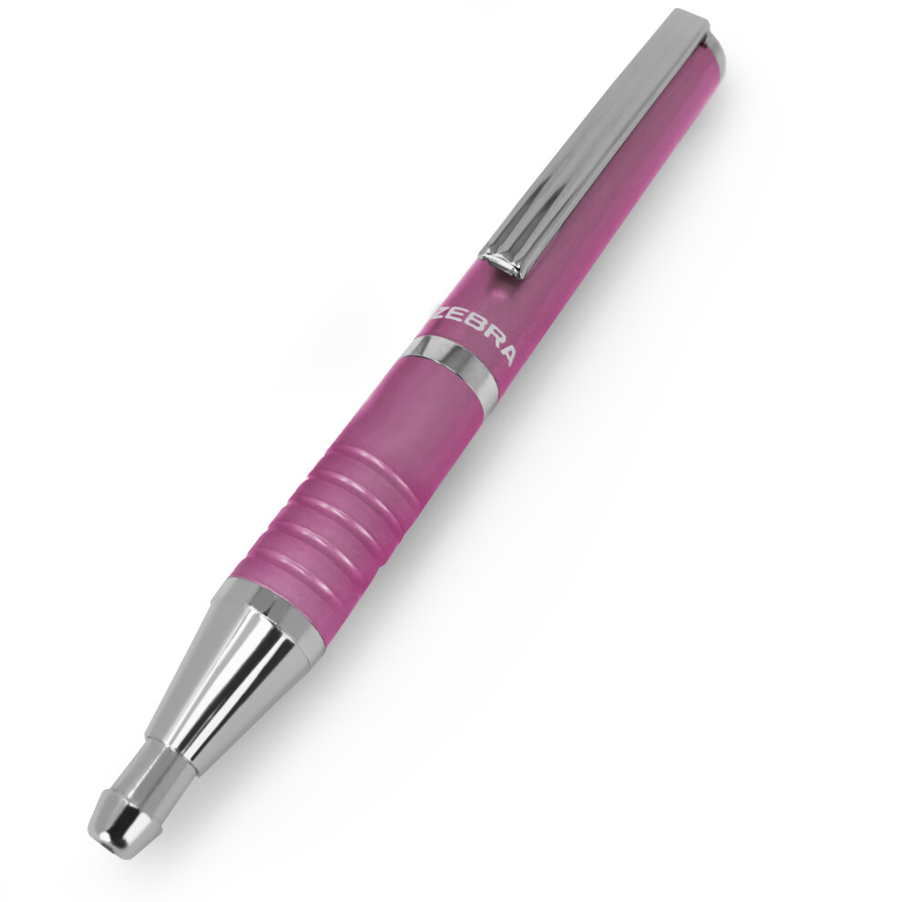 Zebra Pen Zebra Expandz Retractable Ballpoint Pen - 0.7Mm - Ink - Barrel Black/Pink
