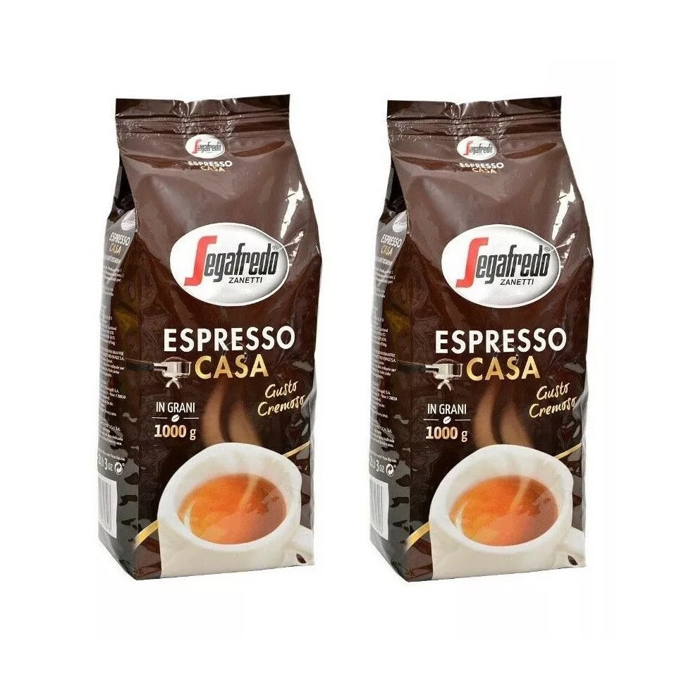 Segafredo Zanetti Segafredo Casa Espresso Coffee Beans – 2X1kg Pack, Rich Arabica-Robusta Blend For Creamy, Intense Espresso