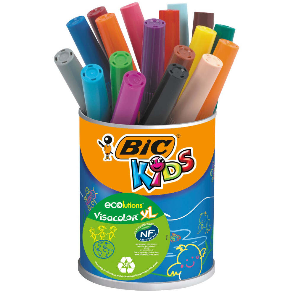 BIC Kids Visacolor XL ECOlutions Colouring Pens 18 Pot