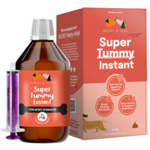 Buddy & Lola Super Tummy Instant Boxed Limited Edition - Dog Diarrhoea Treatment - Fast-Acting Runny Poop Suspension for All Breeds, Sizes and Ages -