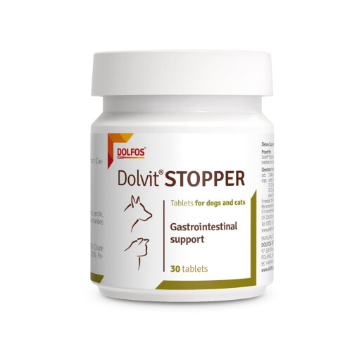 Dolvit Stopper 30 tablets Gastrointestinal Support for Cats Dogs